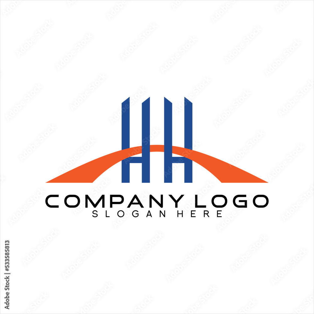 Foto Vector flyover bridge design logo.