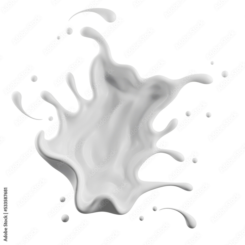 Milk splash with clipping path , 3D Rendering, 3D illustration Milk splash with clipping path , 3D Rendering, 3D illustration