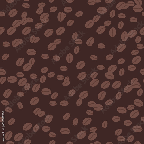 coffee beans seamless pattern Beautiful print in pastel tones. Background for textile, clothes, coffee shops, cafe and decor. Cute illustration