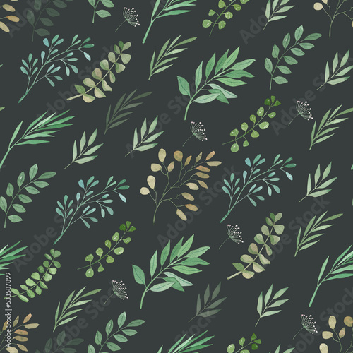 seamless background with leaves