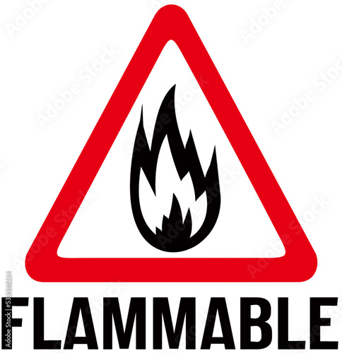 A sign that warns : flammable. 