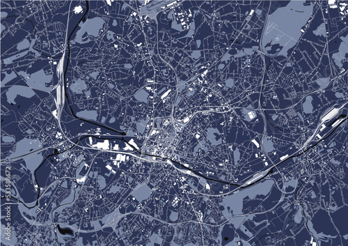 map of the city of Charleroi, Belgium