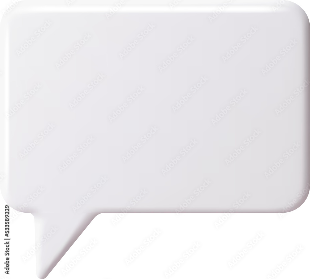 3D White Blank Speech Bubble 3D White Blank Speech Bubble