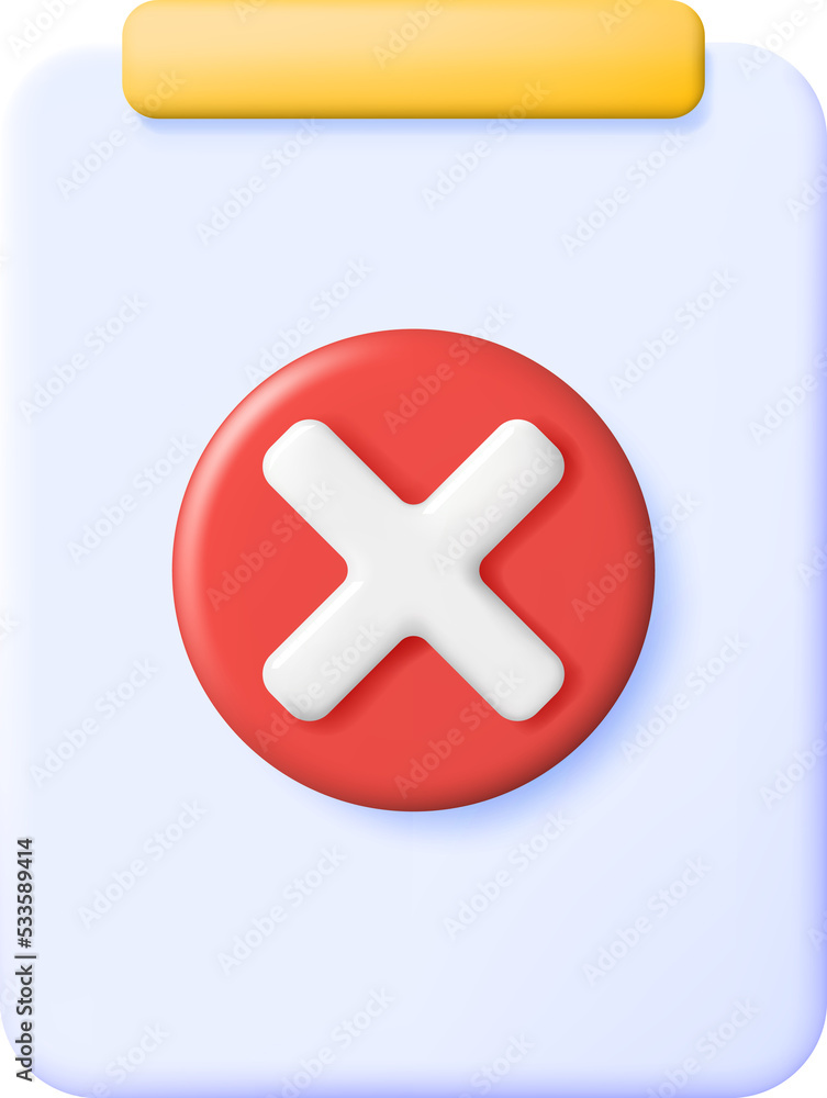 Obraz premium 3D Paper Clipboard Holder with Checklist Symbol