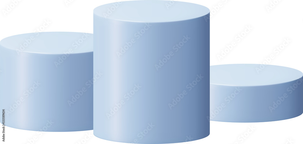 3D Blue Cylinder Podium