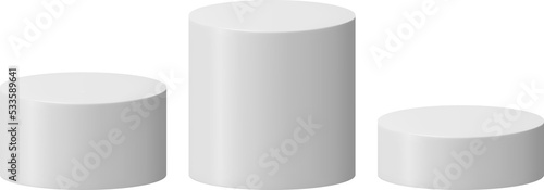 3D Grey Cylinder Podium