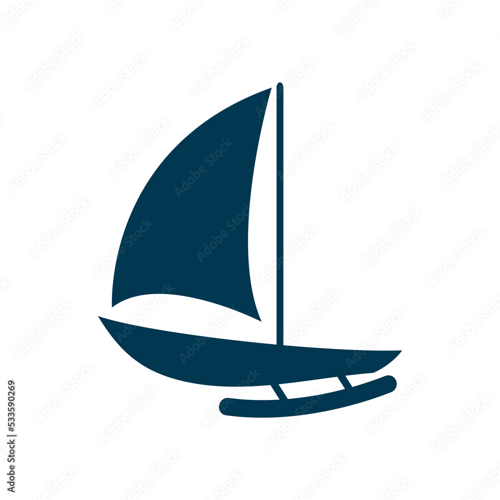 simple Sailing boat logo, Daily cruises, sea travel, vector logo-icon simple Sailing boat logo, Daily cruises, sea travel, vector logo-icon