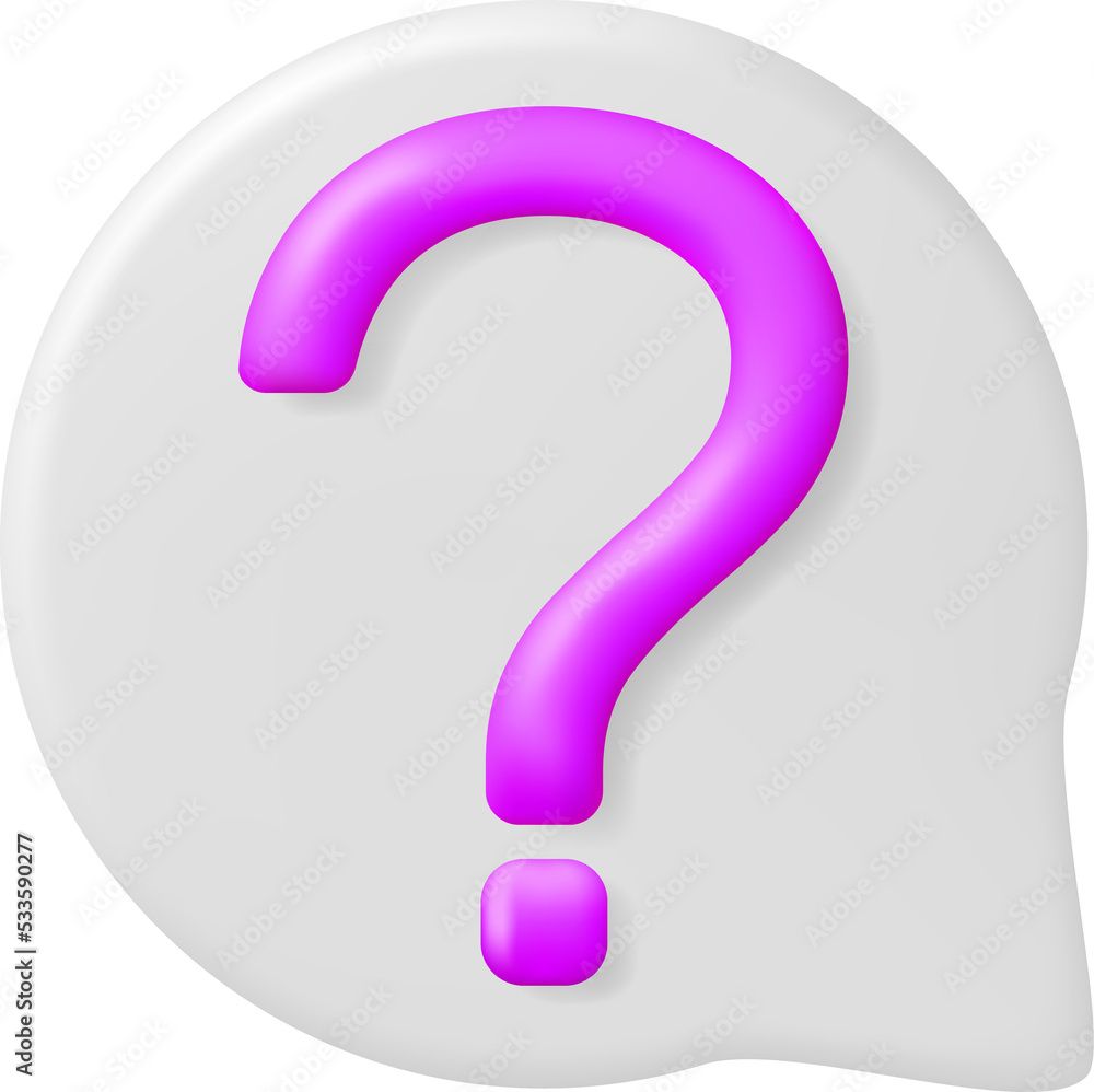 3D Speech bubble with Question Mark 3D Speech bubble with Question Mark