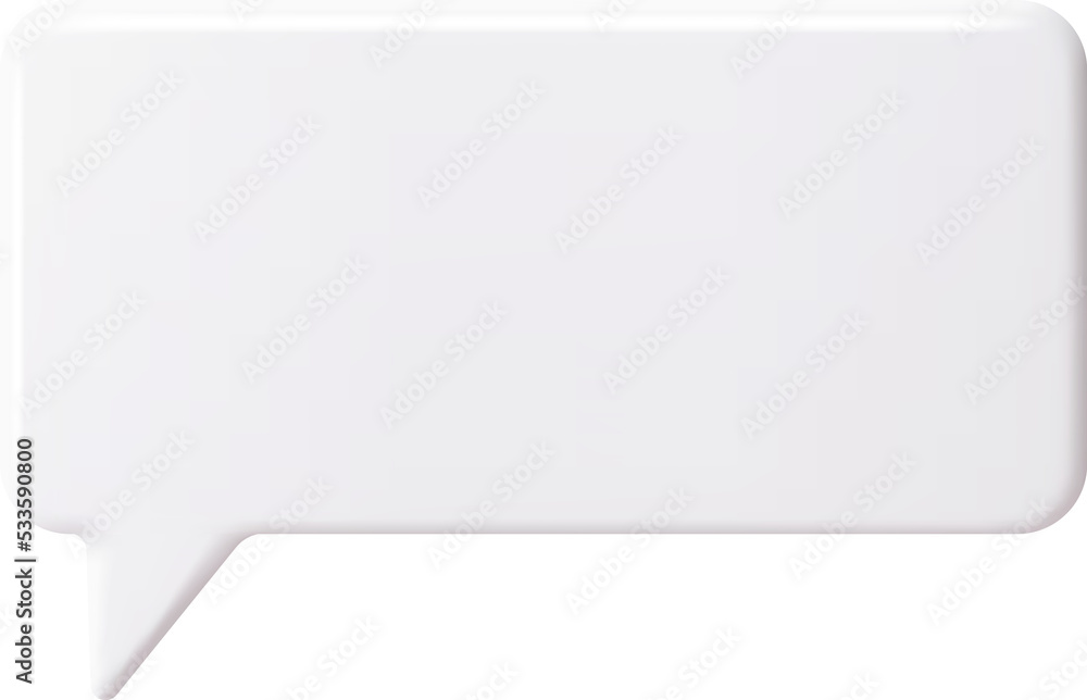 3D White Blank Speech Bubble 3D White Blank Speech Bubble