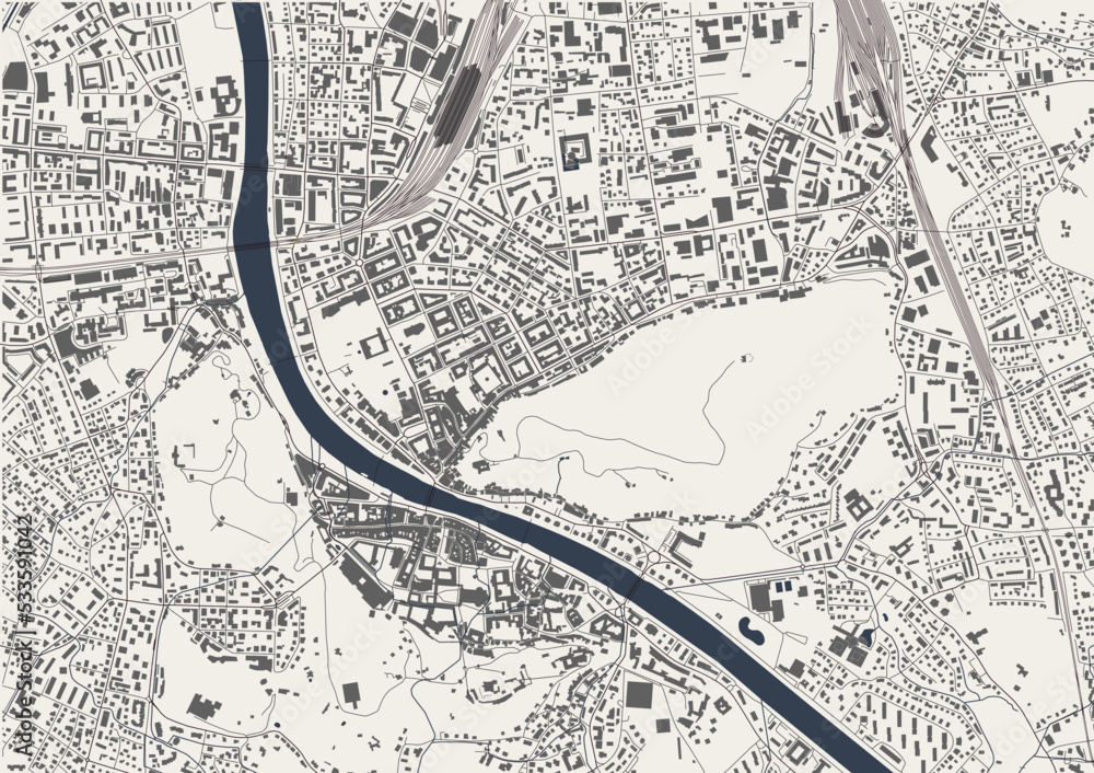 Naklejka premium map of the city of Salzburg, Austria