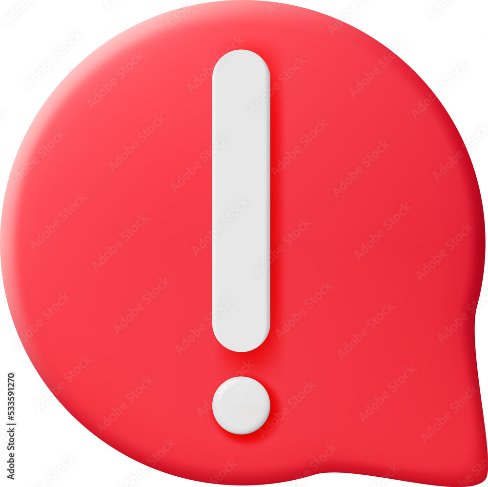 White Exclamation Mark in Red Round Pin White Exclamation Mark in Red Round Pin
