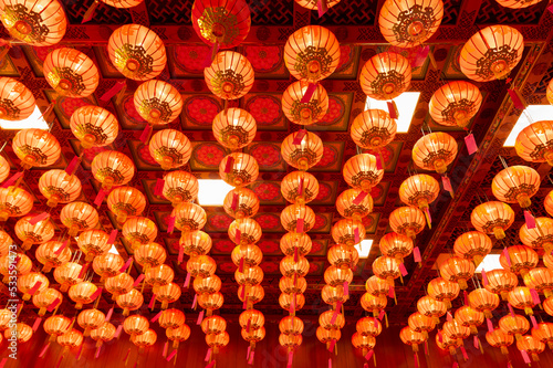 elegant, traditional Chinese red lantern decoration
