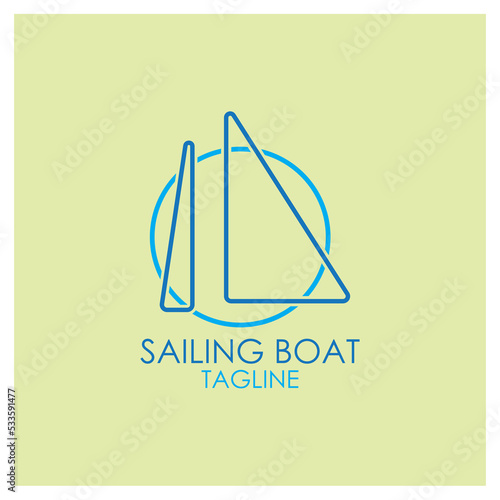 simple Sailing boat logo, Daily cruises, sea travel, vector logo-icon