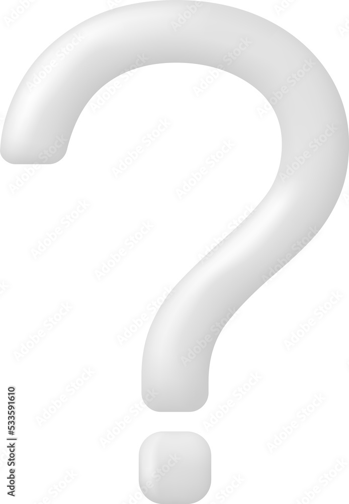 Fototapeta premium 3D White Question Mark