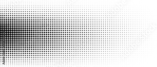 Halftone dotted gradient abstract background. Vector black and white grunge texture