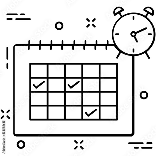 Timetable Line Vector Icon