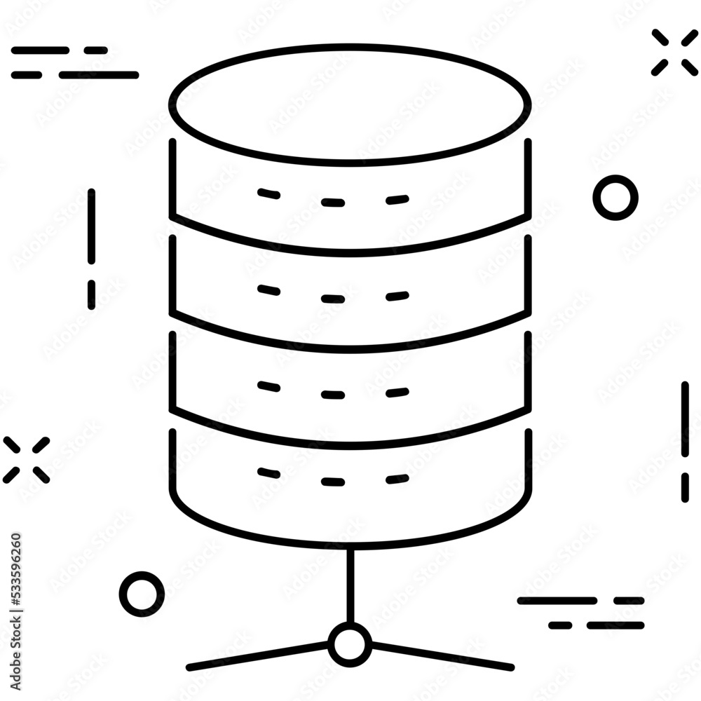 Server Line Vector Icon Server Line Vector Icon