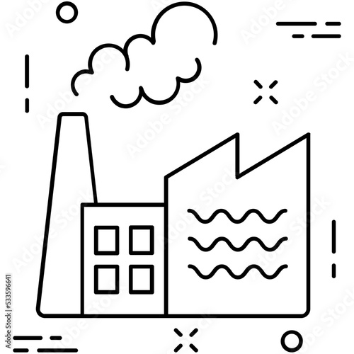 Factory Line Vector Icon