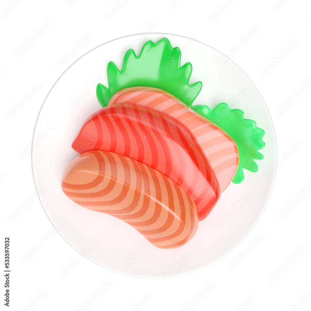 Sashimi 3D Illustration Icon Sashimi 3D Illustration Icon