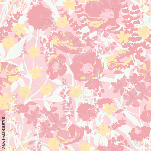 Seamless repeating pattern of flowers