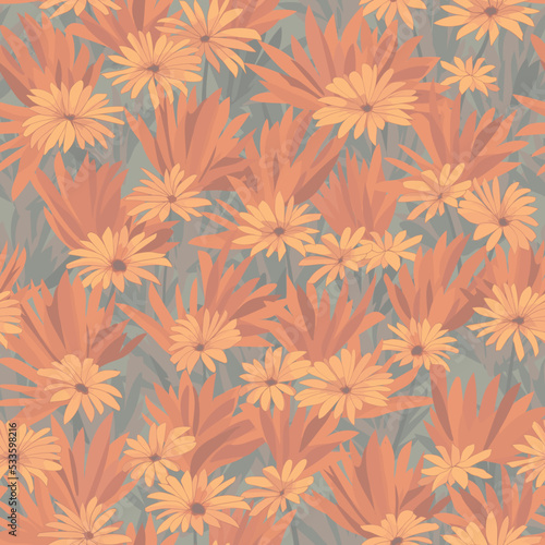 Seamless repeating pattern of daisies