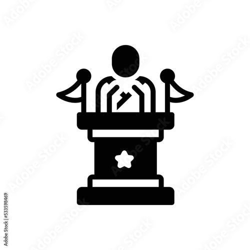 Black solid icon for presidential