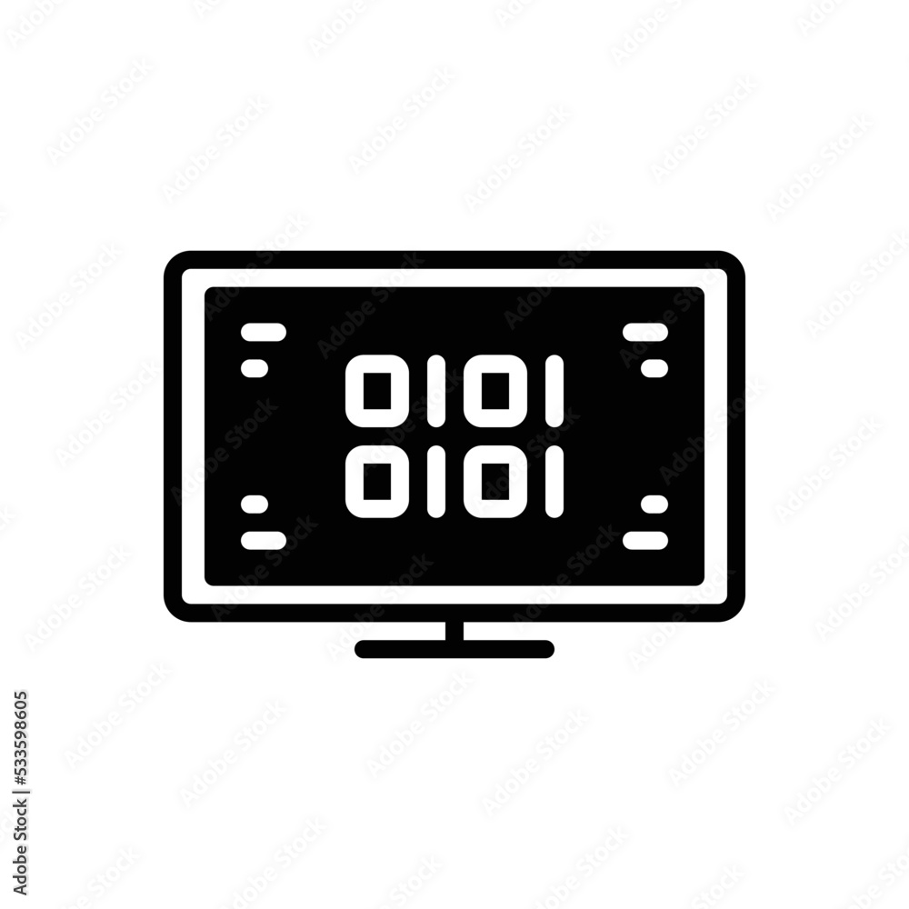 Black solid icon for bit binary Black solid icon for bit binary