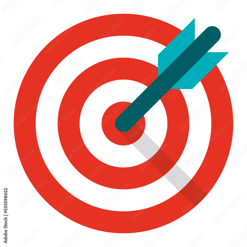 Target vector illustration in red and turquoise. Target vector illustration in red and turquoise.
