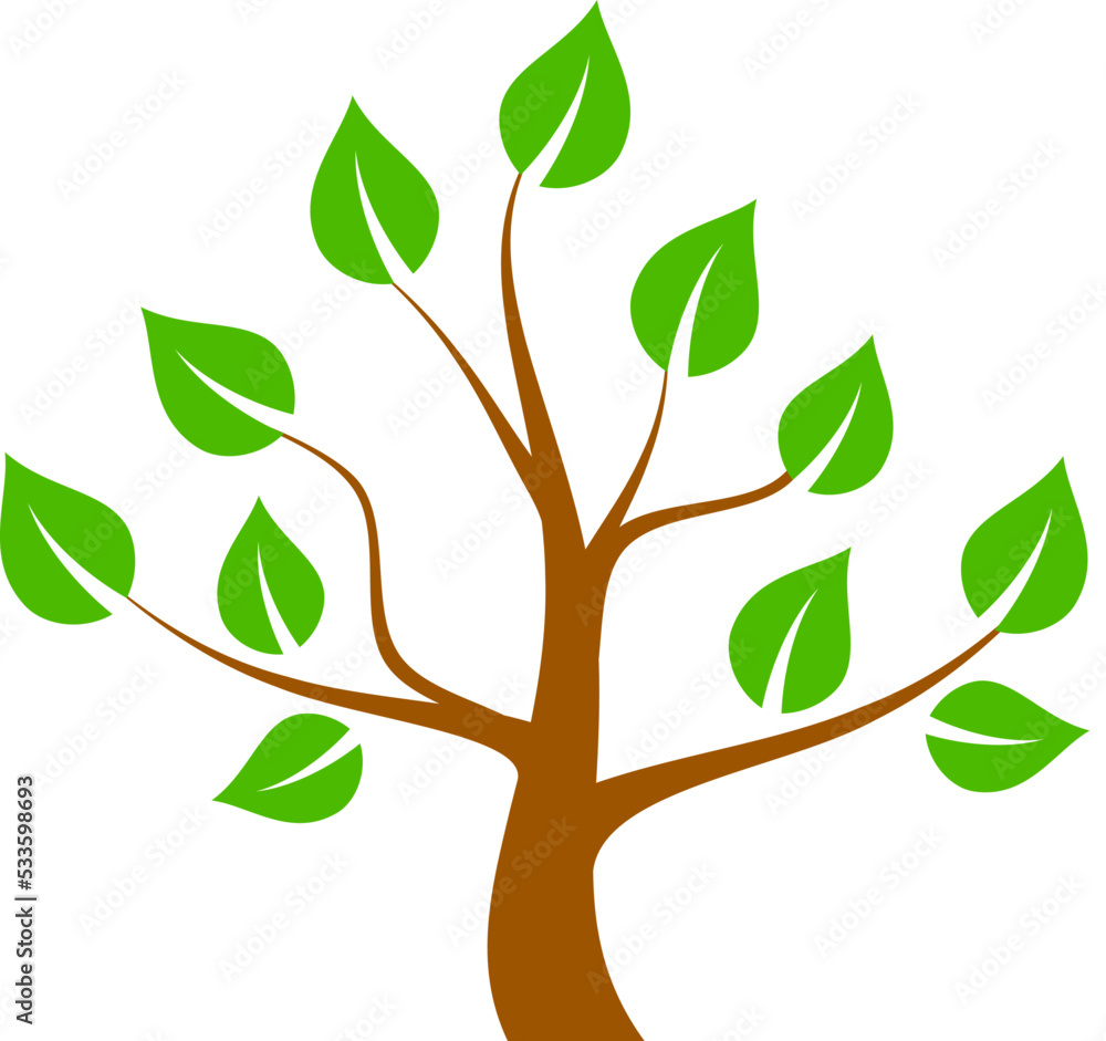 Green tree vector icon