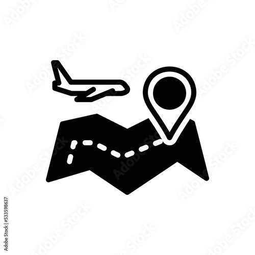 Black solid icon for destinations