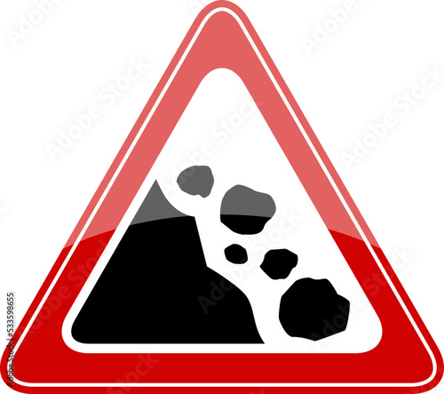 Land slide vector warning sign