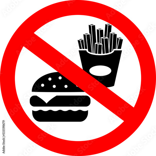 No fast food vector sign