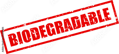 Biodegradable red grunge sign