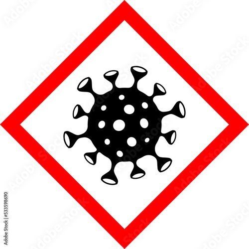 Virus danger sign, biological hazard