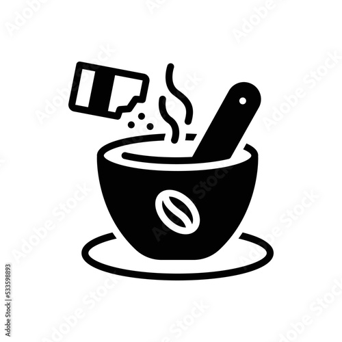 Black solid icon for instant 