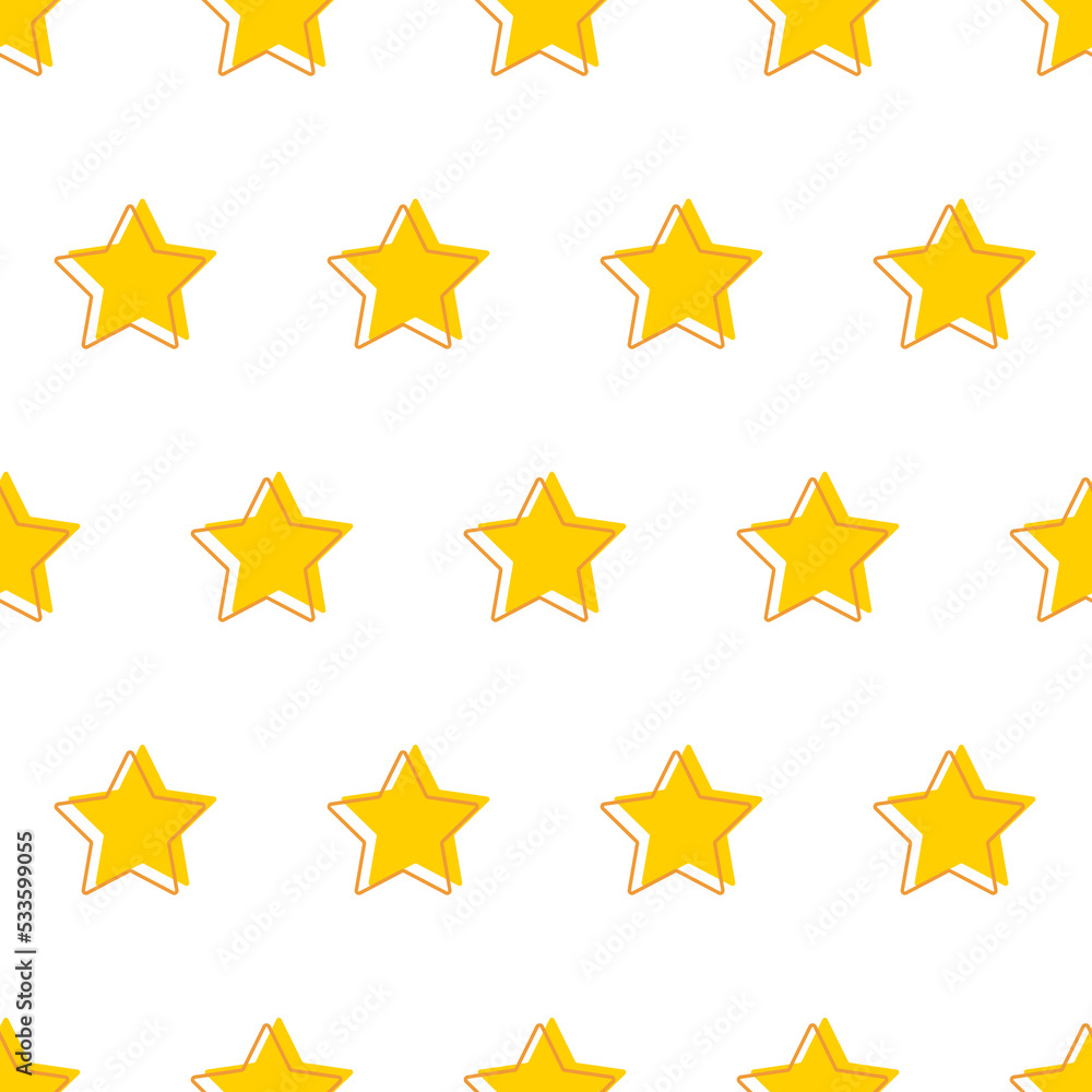 Golden vector shape outline star icons. Yellow seamless pattern Golden vector shape outline star icons. Yellow seamless pattern