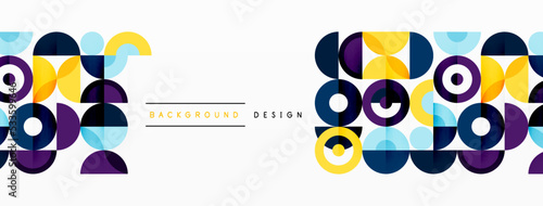 Colorful circle abstract background. Minimal geometric template for wallpaper, banner, presentation © antishock