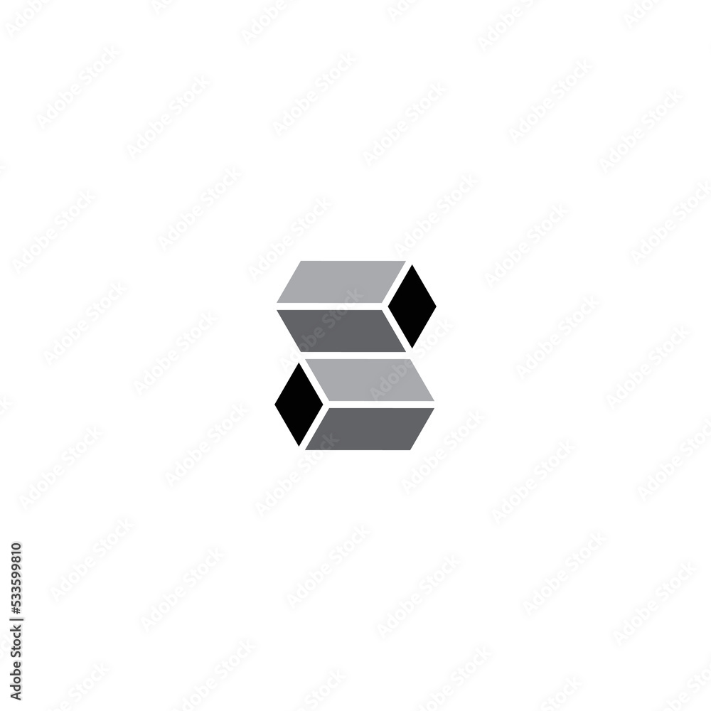 abstract 3d cube with logo design