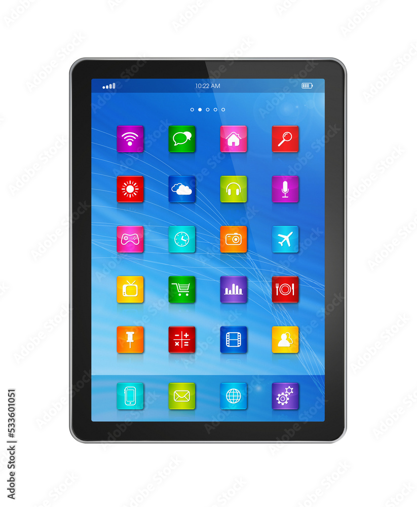 Digital Tablet PC Computer - apps icons interface Digital Tablet PC Computer - apps icons interface