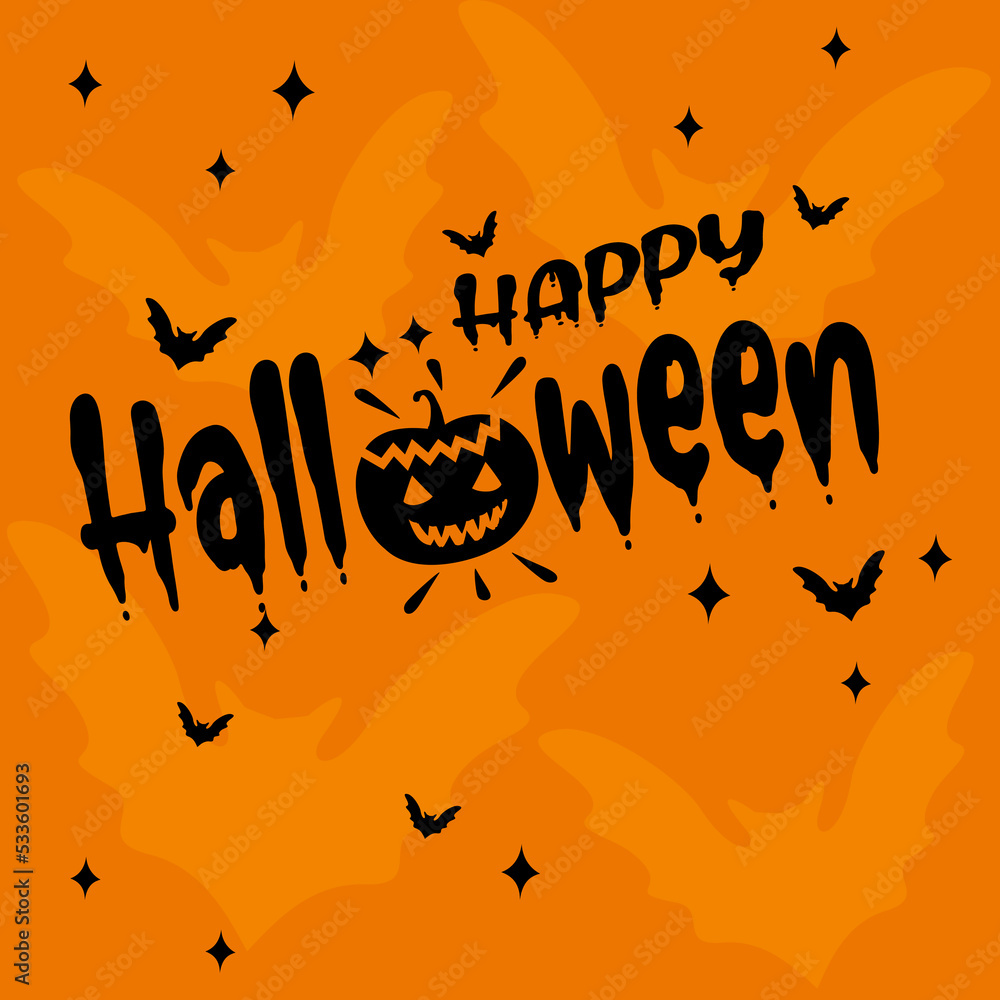Happy halloween orange background vector design