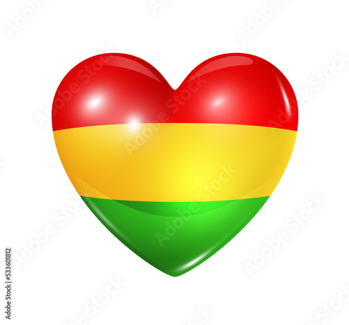 Free Download Love Bolivia, heart flag icon - GFXLoad