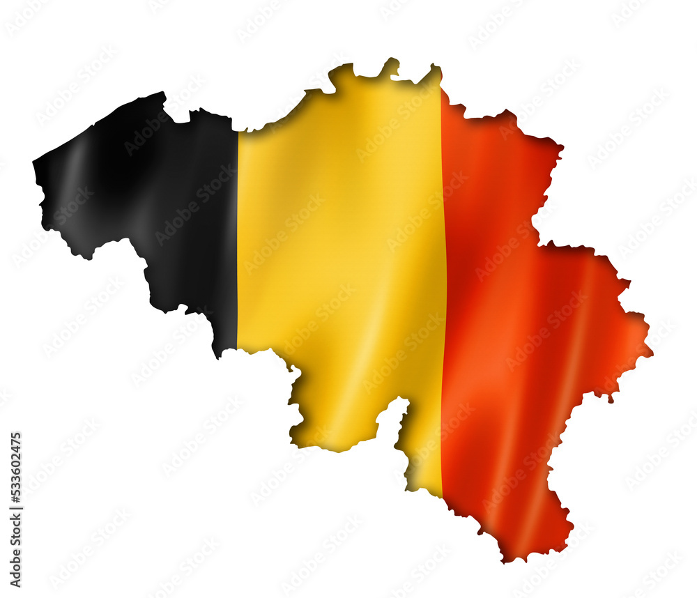Fototapeta premium Belgian flag map