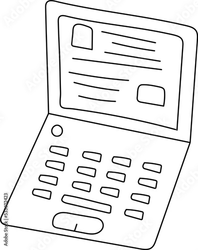 Hand drawn laptop vector illustration