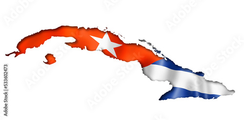 Photography Cuban flag map
