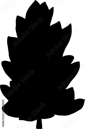 simplicity pine tree silhouette freehand drawing.