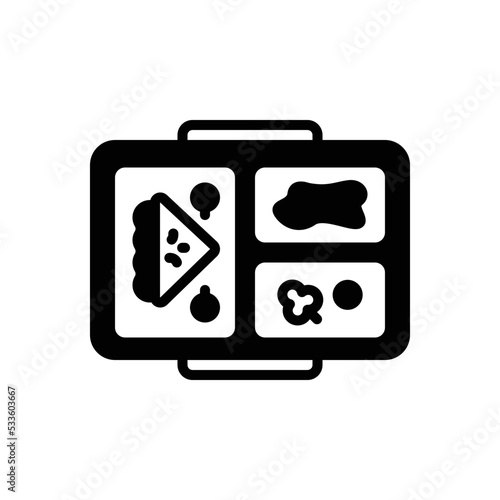 Black solid icon for lunch 