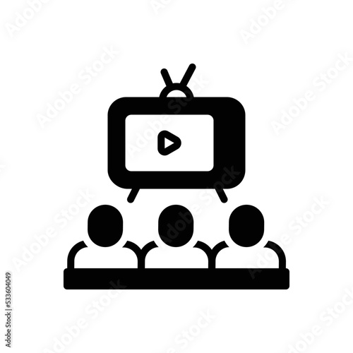 Black solid icon for viewers