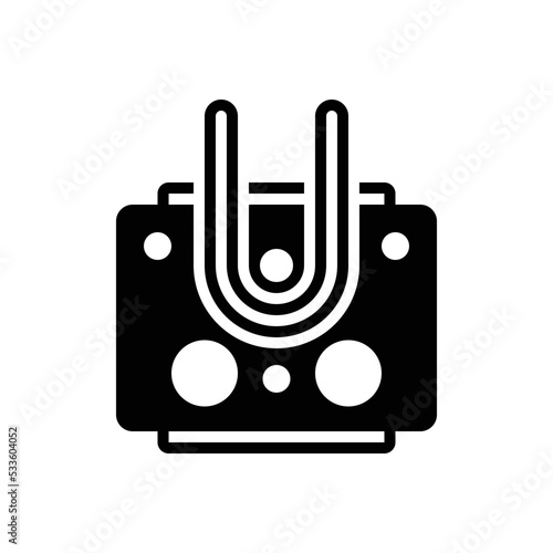 Black solid icon for bent twisted