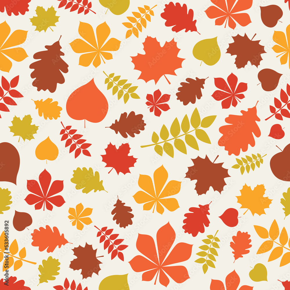 Seamless pattern with leaves. Autumn design. Vector Seamless pattern with leaves. Autumn design. Vector