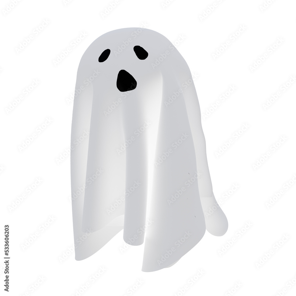 white ghost face, 3d rendering white ghost face, 3d rendering